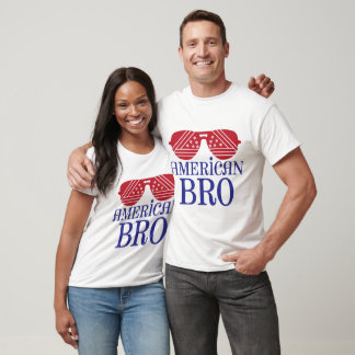 American Bro Patriotic Aviator Sunglasses 4th of J T-Shirt