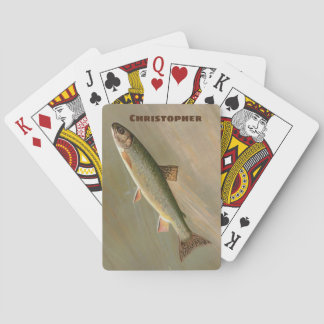 American Brook Trout Fish Vintage Fishing Art Playing Cards