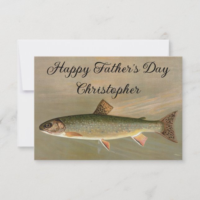American Brook Trout Fish Vintage Illustration (Front)