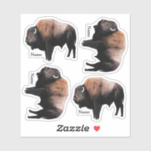 American Brown Buffalo with names Sticker