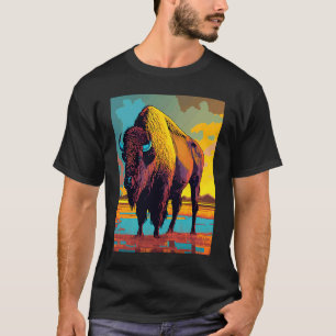 American Buffalo Animal Pop Bison Grilling T-Shirt