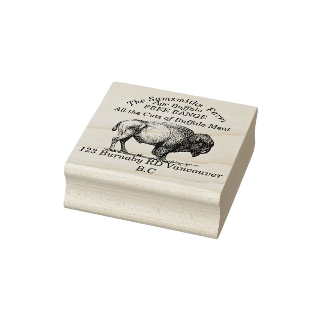  American Buffalo Bison Family Farm Rubber Stamp (Stamp)