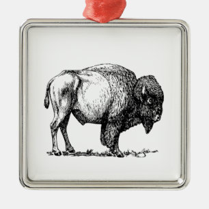 American Buffalo Bison Metal Tree Decoration