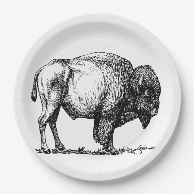 American Buffalo Bison Paper Plate (Front)