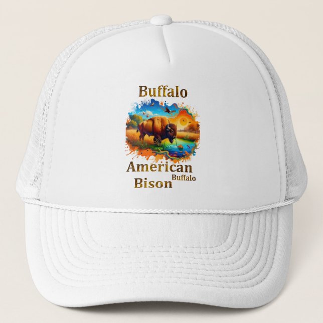 American Buffalo Bison Trucker Hat (Front)
