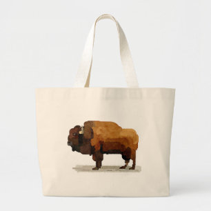 American Buffalo (Bison) Watercolor Jumbo Tote Bag