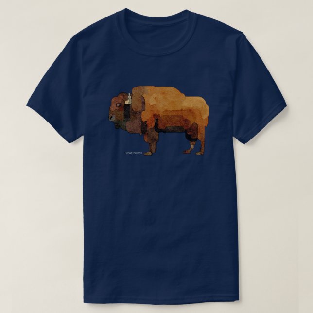 American Buffalo (Bison) Watercolor T-shirt (Design Front)