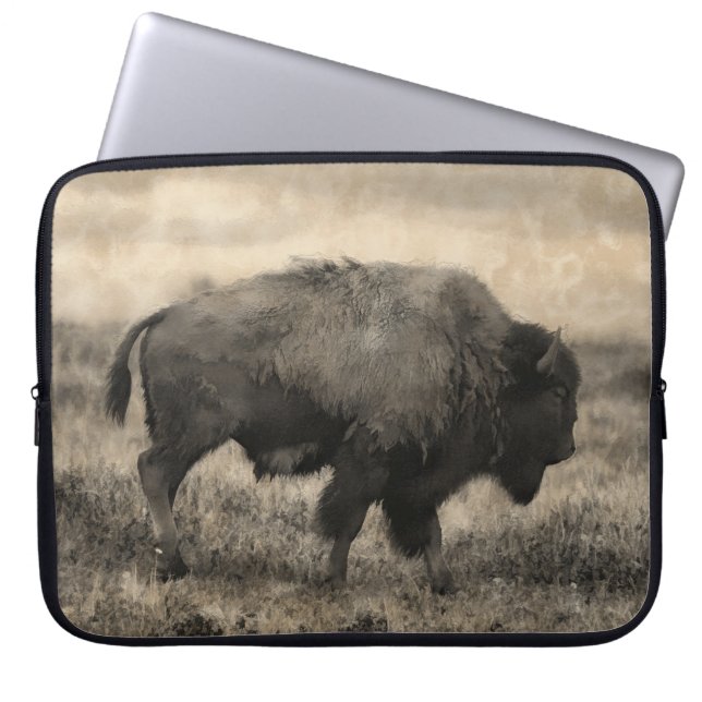 American Buffalo  -  Plains Bison Laptop Sleeve (Front)