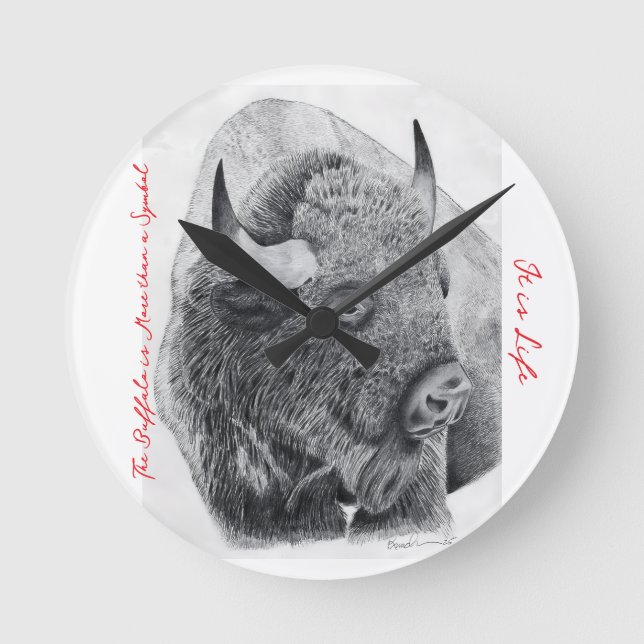 American Buffalo Round Clock (Front)