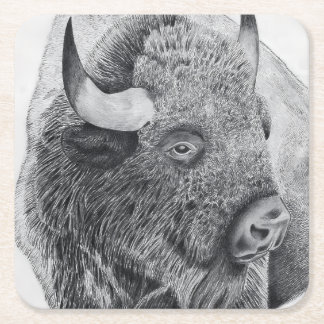 American Buffalo Square Paper Coaster
