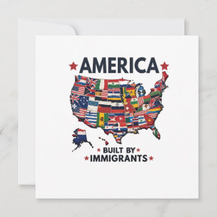 American Built by Immigrants Patriotic American Holiday Card