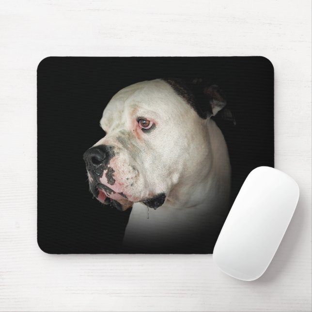 American Bull Dog Portrait Mouse Mat (With Mouse)