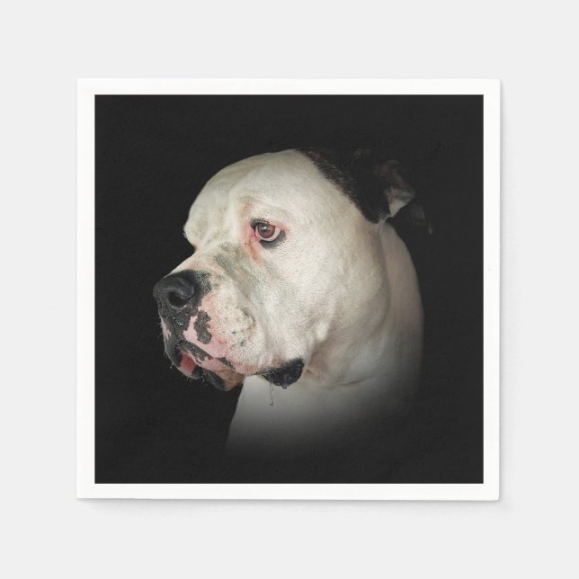 American Bull Dog Portrait Napkin (Front)