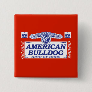 American Bulldog 15 Cm Square Badge