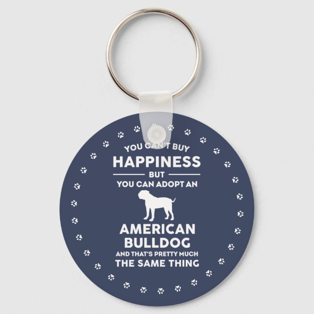 American Bulldog adoption happiness Key Ring (Front)