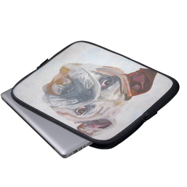 American Bulldog Artistic Pet Portrait Laptop Sleeve (Front Bottom)
