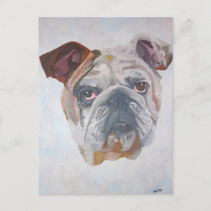 American Bulldog Artistic Pet Portrait Postcard