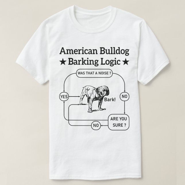 American Bulldog Barking Logic Dogs Lovers Puppy T-Shirt (Design Front)