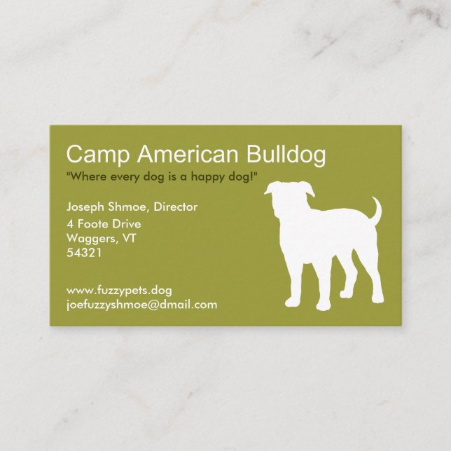 American Bulldog Business Card (Front)