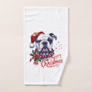 American Bulldog Christmas Dog lover gift Bath Towel Set
