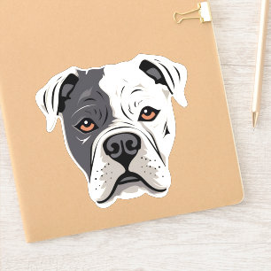 American Bulldog Cute Funny Cartoon Dog Custom Cut
