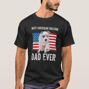 American Bulldog Dad American Flag Dog  Owner T-Shirt