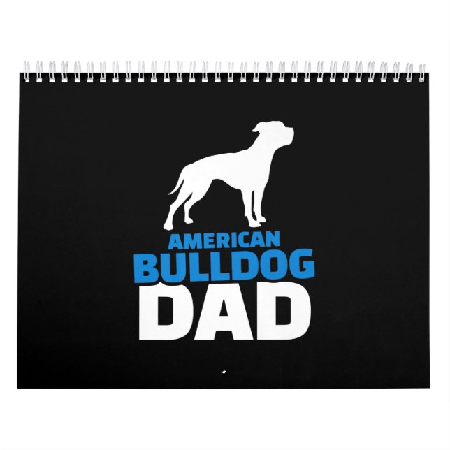 American Bulldog Dad Premium Gift For Bulldog Love Calendar (Cover)