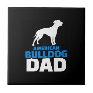 American Bulldog Dad Premium Gift For Bulldog Love Tile