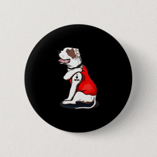 American-bulldog Dog I Love Mum Tattoo  6 Cm Round Badge