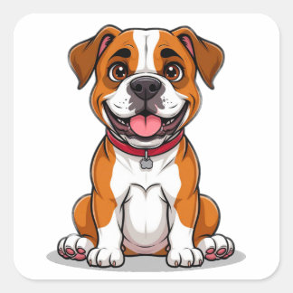 American Bulldog Dog Lover Cute Pet Gift Idea Square Sticker