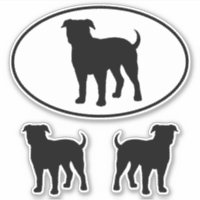 American Bulldog Dog Silhouettes Vinyl Sticker Set