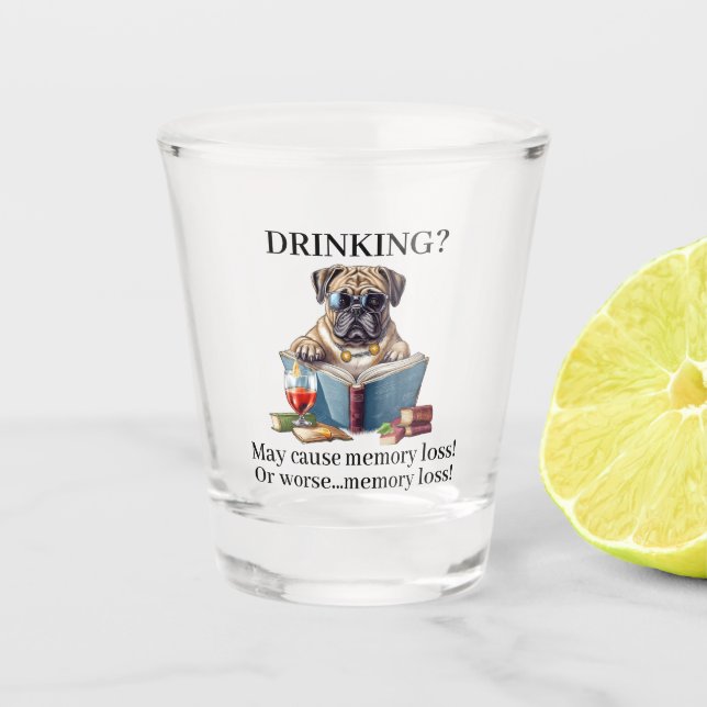 American Bulldog Drinking May Cause Memory Loss Shot Glass (Front)
