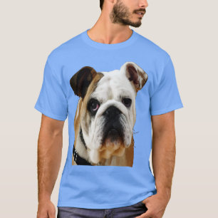 American Bulldog Face With Sad Eyes Vector T-Shirt