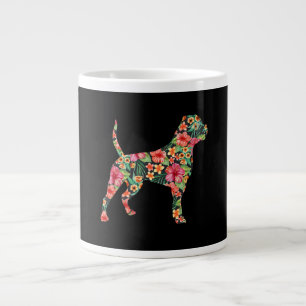 American Bulldog Flower Dog Silhouette Floral Gift Large Coffee Mug