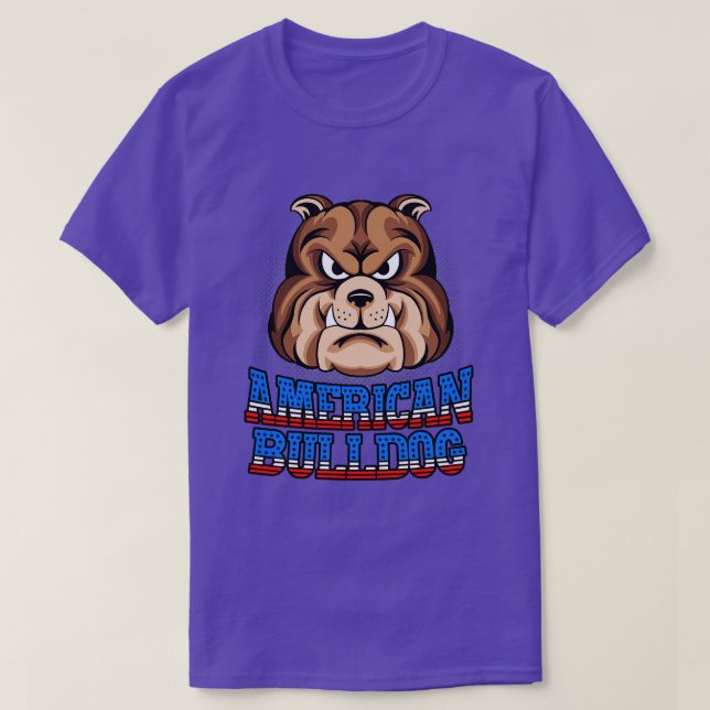 American Bulldog Head Dog Owner T-Shirt (Design Front)