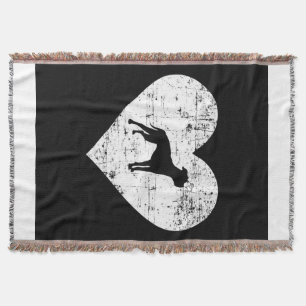 American Bulldog Heart Dog Throw Blanket