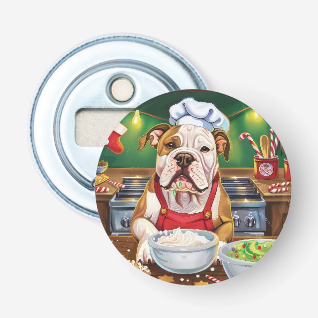 American Bulldog Holiday Baking: Festive Christmas Bottle Opener (Front)