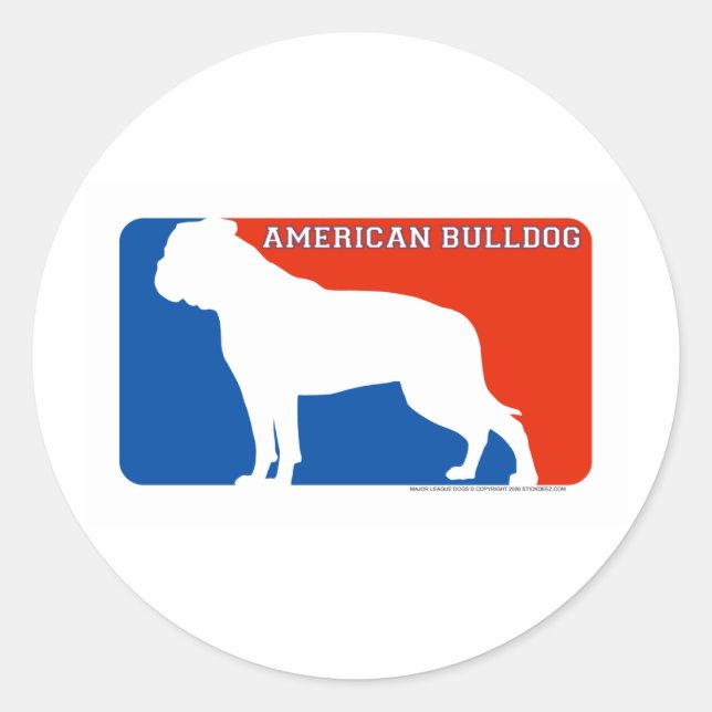 American Bulldog Major League Dog Sticker (Front)