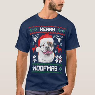 American Bulldog Merry Woofmas Christmas T-Shirt