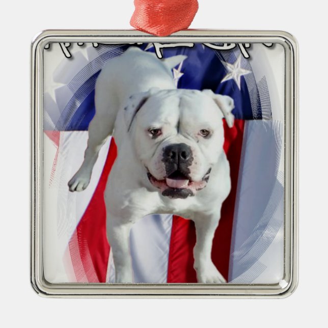 American Bulldog Metal Tree Decoration (Front)