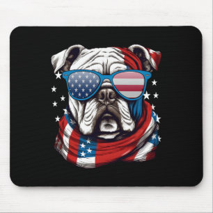 American Bulldog Patriotic 4th Of July Dog Lovers Mouse Mat