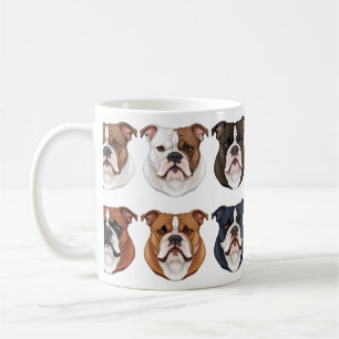 American bulldog-patterned coffee mug