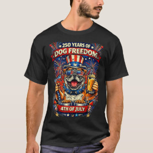 American Bulldog Pride 250 Years Design Patriotic T-Shirt