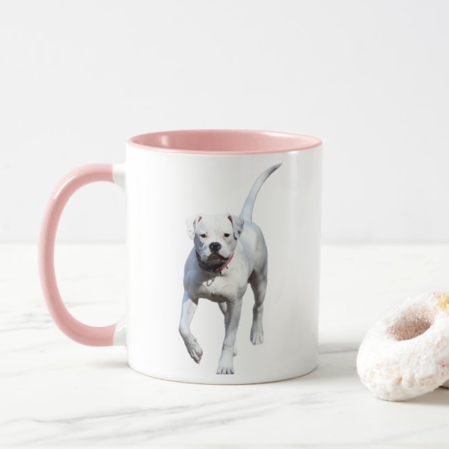 American Bulldog Pup Mug (With Donut)
