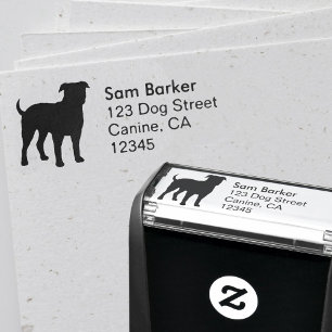 American Bulldog Silhouette Return Address Self-inking Stamp
