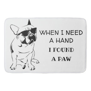 AMERICAN BULLDOG SKETCH WITH QUOTE BATH MAT