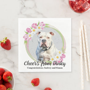 American Bulldog Wedding Napkins With Dogs Photo