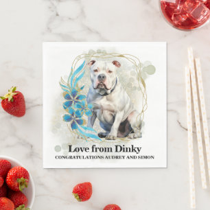 American Bulldog Wedding Napkins With Dogs Photo