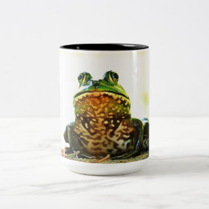 American Bullfrog Posing Two-Tone Coffee Mug