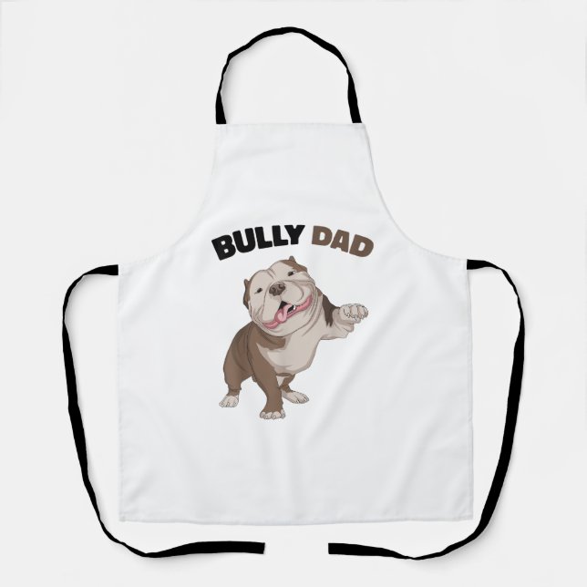 American Bully Dad Dog Owner Father Funny Men  Apron (Front)